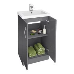Apollo2 505mm Gloss Grey Floor Standing Vanity Unit -Freestanding Vanity Units Shop AP2GFS5 nd1 460