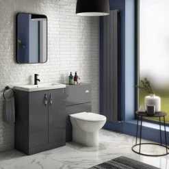 Apollo2 605mm Gloss Grey Floor Standing Vanity Unit -Freestanding Vanity Units Shop AP2GFS6 d3 460