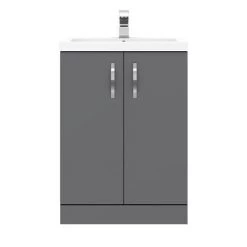 Apollo2 605mm Gloss Grey Floor Standing Vanity Unit -Freestanding Vanity Units Shop AP2GFS6 d5 460