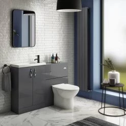Apollo2 605mm Gloss Grey Compact Floor Standing Vanity Unit -Freestanding Vanity Units Shop APC2GFS6 d3 460