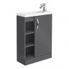 Apollo2 605mm Gloss Grey Open Shelf Compact Floor Standing Vanity Unit
