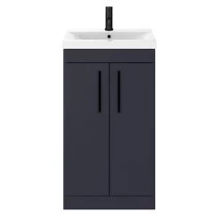 Arezzo 500 Matt Blue Floor Standing Vanity Unit with Matt Black Handles -Freestanding Vanity Units Shop AZB5FSVBK d3 460