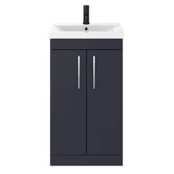 Arezzo 500 Matt Blue Floor Standing Vanity Unit with Chrome Handles -Freestanding Vanity Units Shop AZB5FSVCH d3 460