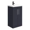 Arezzo 500 Matt Blue Floor Standing Vanity Unit with Chrome Handles