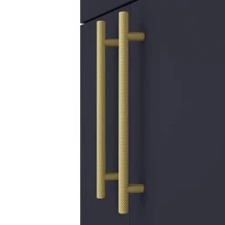 Arezzo Floor Standing Vanity Unit - Matt Blue - 600mm with Industrial Style Brushed Brass Handles -Freestanding Vanity Units Shop AZB6FSVBBIS d2 460