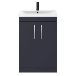 Arezzo 600 Matt Blue Floor Standing Vanity Unit with Chromes Handles -Freestanding Vanity Units Shop AZB6FSVCH detail3 460