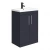 Arezzo 600 Matt Blue Floor Standing Vanity Unit with Chromes Handles
