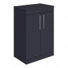 Arezzo Floor Standing Countertop Vanity Unit - Matt Blue - 600mm with Chrome Handles