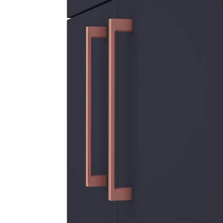 Arezzo Floor Standing Countertop Vanity Unit - Matt Blue - 600mm with Rose Gold Handles 2 Arezzo Floor Standing Countertop Vanity Unit - Matt Blue - 600mm with Rose Gold Handles - Image 2