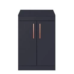 Arezzo Floor Standing Countertop Vanity Unit - Matt Blue - 600mm with Rose Gold Handles 6 Arezzo Floor Standing Countertop Vanity Unit - Matt Blue - 600mm with Rose Gold Handles -Freestanding Vanity Units Shop AZB6FSWRG d3 460