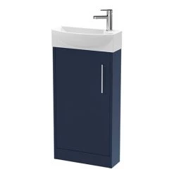 Arezzo Matt Blue 450mm 1TH Floor Standing Cloakroom Vanity Unit