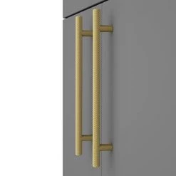 Arezzo Floor Standing Vanity Unit - Matt Grey - 500mm with Industrial Style Brushed Brass Handles -Freestanding Vanity Units Shop AZG5FSVBBIS D2 460