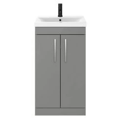 Arezzo 500 Matt Grey Floor Standing Vanity Unit with Chrome Handles 7 Arezzo 500 Matt Grey Floor Standing Vanity Unit with Chrome Handles -Freestanding Vanity Units Shop AZG5FSVCH d3 460