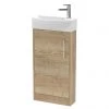 Arezzo Rustic Oak 450mm 1TH Floor Standing Cloakroom Vanity Unit