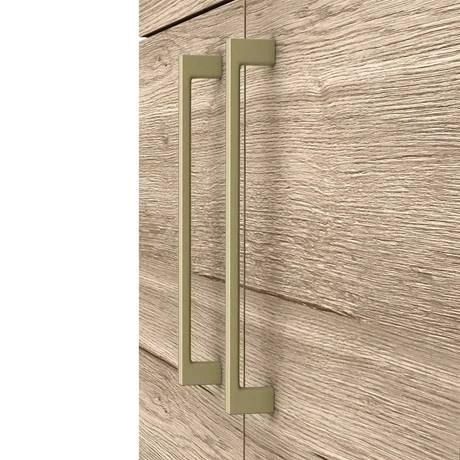 Arezzo Floor Standing Vanity Unit - Rustic Oak - 500mm with Brushed Brass Handles 4 Arezzo Floor Standing Vanity Unit - Rustic Oak - 500mm with Brushed Brass Handles - Image 4
