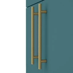 Arezzo Floor Standing Vanity Unit - Matt Green - 500mm with Industrial Style Brushed Brass Handles -Freestanding Vanity Units Shop AZTG5FSVBBIS d3 460
