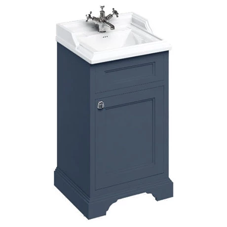 Burlington 50cm Freestanding Cloakroom Vanity Unit & Basin - Blue 1 Burlington 50cm Freestanding Cloakroom Vanity Unit & Basin - Blue