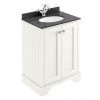 Bayswater Pointing White 600mm 2 Door Vanity Unit & 1TH Black Marble Basin Top