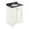 Bayswater Pointing White 600mm 2 Door Vanity Unit & 3TH Black Marble Basin Top