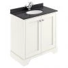 Bayswater Pointing White 800mm 2 Door Vanity Unit & 1TH Black Marble Basin Top