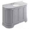 Bayswater Plummett Grey Curved 1200mm 4-Door Vanity Unit & 3TH Grey Marble Single Bowl Basin Top