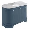 Bayswater Stiffkey Blue Curved 1200mm 4-Door Vanity Unit & 3TH Grey Marble Single Bowl Basin Top