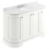 Bayswater Pointing White Curved 1200mm 4-Door Vanity Unit & 3TH White Marble Single Bowl Basin Top