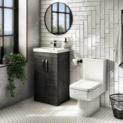 Brooklyn 500mm Black Vanity Unit - Floor Standing 2 Door Unit -Freestanding Vanity Units Shop BFS5BLK d5 460
