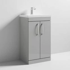 Brooklyn 500 Grey Mist Floor Standing Vanity Unit with Thin-Edge Basin 6 Brooklyn 500 Grey Mist Floor Standing Vanity Unit with Thin-Edge Basin -Freestanding Vanity Units Shop BFS5GMTE d3 460