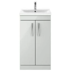Brooklyn 500mm Grey Mist Vanity Unit - Floor Standing 2 Door Unit -Freestanding Vanity Units Shop BFS5GM d3 460