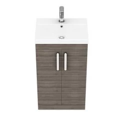 Brooklyn 500 Grey Avola Floor Standing Vanity Unit with Thin-Edge Basin -Freestanding Vanity Units Shop BFS5GRYTE n d3 460