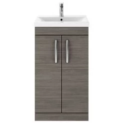 Brooklyn 500mm Grey Avola Vanity Unit - Floor Standing 2 Door Unit -Freestanding Vanity Units Shop BFS5GRY nd1 460