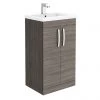 Brooklyn 500mm Grey Avola Vanity Unit - Floor Standing 2 Door Unit