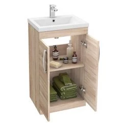 Brooklyn 500mm Natural Oak Vanity Unit - Floor Standing 2 Door Unit 8 Brooklyn 500mm Natural Oak Vanity Unit - Floor Standing 2 Door Unit -Freestanding Vanity Units Shop BFS5N d2 460