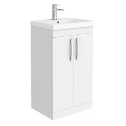 Brooklyn 500 Gloss White Floor Standing Vanity Unit with Thin-Edge Basin