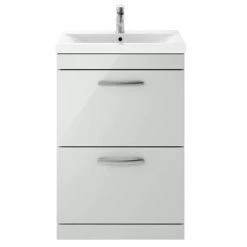 Brooklyn 600mm Grey Mist Vanity Unit - Floor Standing 2 Drawer Unit 8 Brooklyn 600mm Grey Mist Vanity Unit - Floor Standing 2 Drawer Unit -Freestanding Vanity Units Shop BFS62DGM d3 460