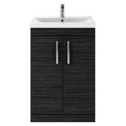 Brooklyn 600mm Black Vanity Unit - Floor Standing 2 Door Unit -Freestanding Vanity Units Shop BFS6BLK nd2 460