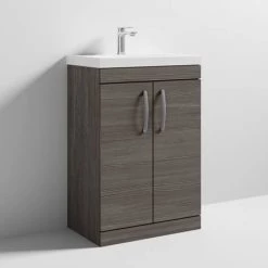 Brooklyn 600 Grey Avola Floor Standing Vanity Unit with Thin-Edge Basin 9 Brooklyn 600 Grey Avola Floor Standing Vanity Unit with Thin-Edge Basin -Freestanding Vanity Units Shop BFS6GATE d3 460