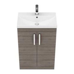 Brooklyn 600 Grey Avola Floor Standing Vanity Unit with Thin-Edge Basin 10 Brooklyn 600 Grey Avola Floor Standing Vanity Unit with Thin-Edge Basin -Freestanding Vanity Units Shop BFS6GATE n d5 460