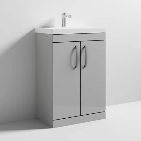 Brooklyn 600 Grey Mist Floor Standing Vanity Unit with Thin-Edge Basin 3 Brooklyn 600 Grey Mist Floor Standing Vanity Unit with Thin-Edge Basin - Image 3