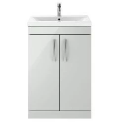 Brooklyn 600mm Grey Mist Vanity Unit - Floor Standing 2 Door Unit -Freestanding Vanity Units Shop BFS6GM n d4 460