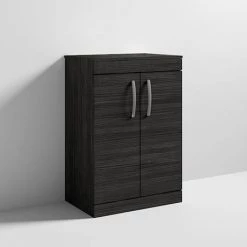 Brooklyn Floor Standing Countertop Vanity Unit - Black - 605mm with Chrome Handles 9 Brooklyn Floor Standing Countertop Vanity Unit - Black - 605mm with Chrome Handles -Freestanding Vanity Units Shop BFS6WTB d4 460