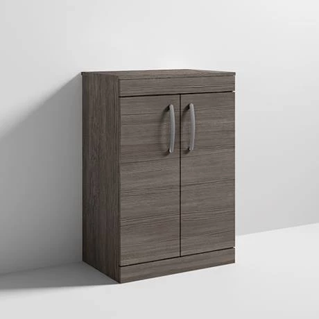 Brooklyn Floor Standing Countertop Vanity Unit - Grey Avola - 605mm with Chrome Handles 4 Brooklyn Floor Standing Countertop Vanity Unit - Grey Avola - 605mm with Chrome Handles - Image 4