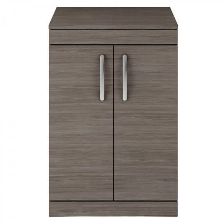 Brooklyn Floor Standing Countertop Vanity Unit - Grey Avola - 605mm with Chrome Handles 2 Brooklyn Floor Standing Countertop Vanity Unit - Grey Avola - 605mm with Chrome Handles - Image 2