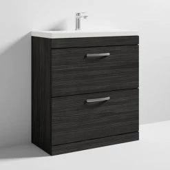 Brooklyn 800 Black Floor Standing Vanity Unit with Thin-Edge Basin -Freestanding Vanity Units Shop BFS8BLKTE d3 460