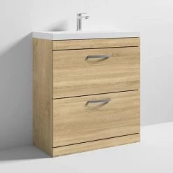 Brooklyn 800 Natural Oak Floor Standing Vanity Unit with Thin-Edge Basin 7 Brooklyn 800 Natural Oak Floor Standing Vanity Unit with Thin-Edge Basin -Freestanding Vanity Units Shop BFS8OAKTE D3 460
