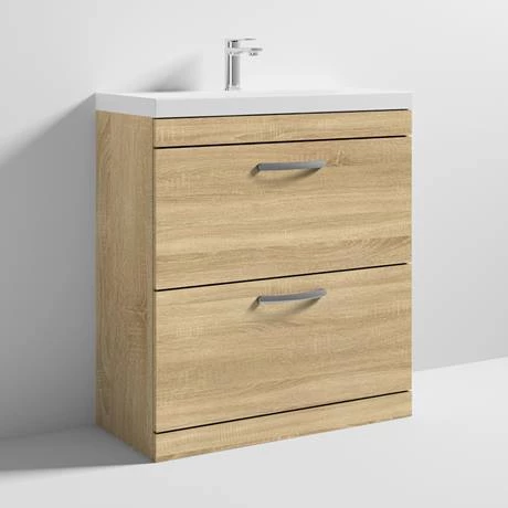 Brooklyn 800 Natural Oak Floor Standing Vanity Unit with Thin-Edge Basin 4 Brooklyn 800 Natural Oak Floor Standing Vanity Unit with Thin-Edge Basin - Image 4