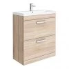 Brooklyn 800 Natural Oak Floor Standing Vanity Unit with Thin-Edge Basin