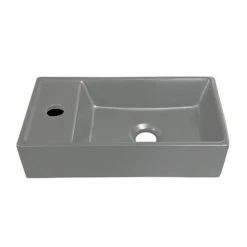 Bromley White Cloakroom Vanity Unit (incl. Grey Basin + Matt Black Handle) -Freestanding Vanity Units Shop BR4WHTMBG d3 460