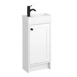 Bromley Traditional White Cloakroom Vanity Unit (incl. Matt Black Handle) 9 Bromley Traditional White Cloakroom Vanity Unit (incl. Matt Black Handle) -Freestanding Vanity Units Shop BR4WHTMB d4 460